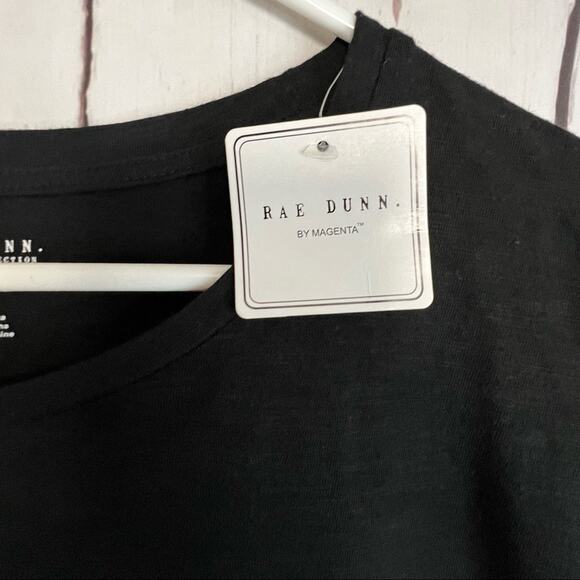 Rae Dunn By Magenta Womens Black Graphic Sz L - Picture 7 of 10